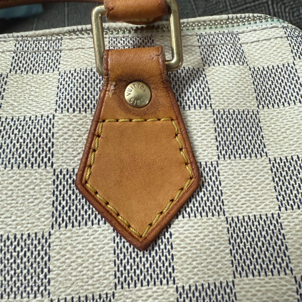 Authentic! Louis Vuitton Checkered Satchel with Pink Bow - Picture 14 of 16